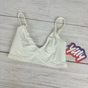 Yitty Women's Ivory Smoothed Reality Plunge Bra Size Small